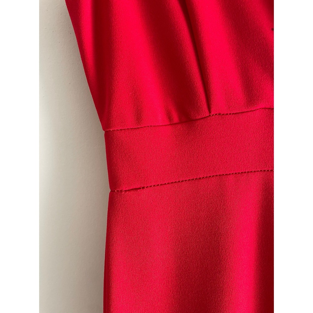 Kimcine Curve Red V-Neck Ruffle Mermaid Hem Midi Dress Womens S - Picture 5 of 8